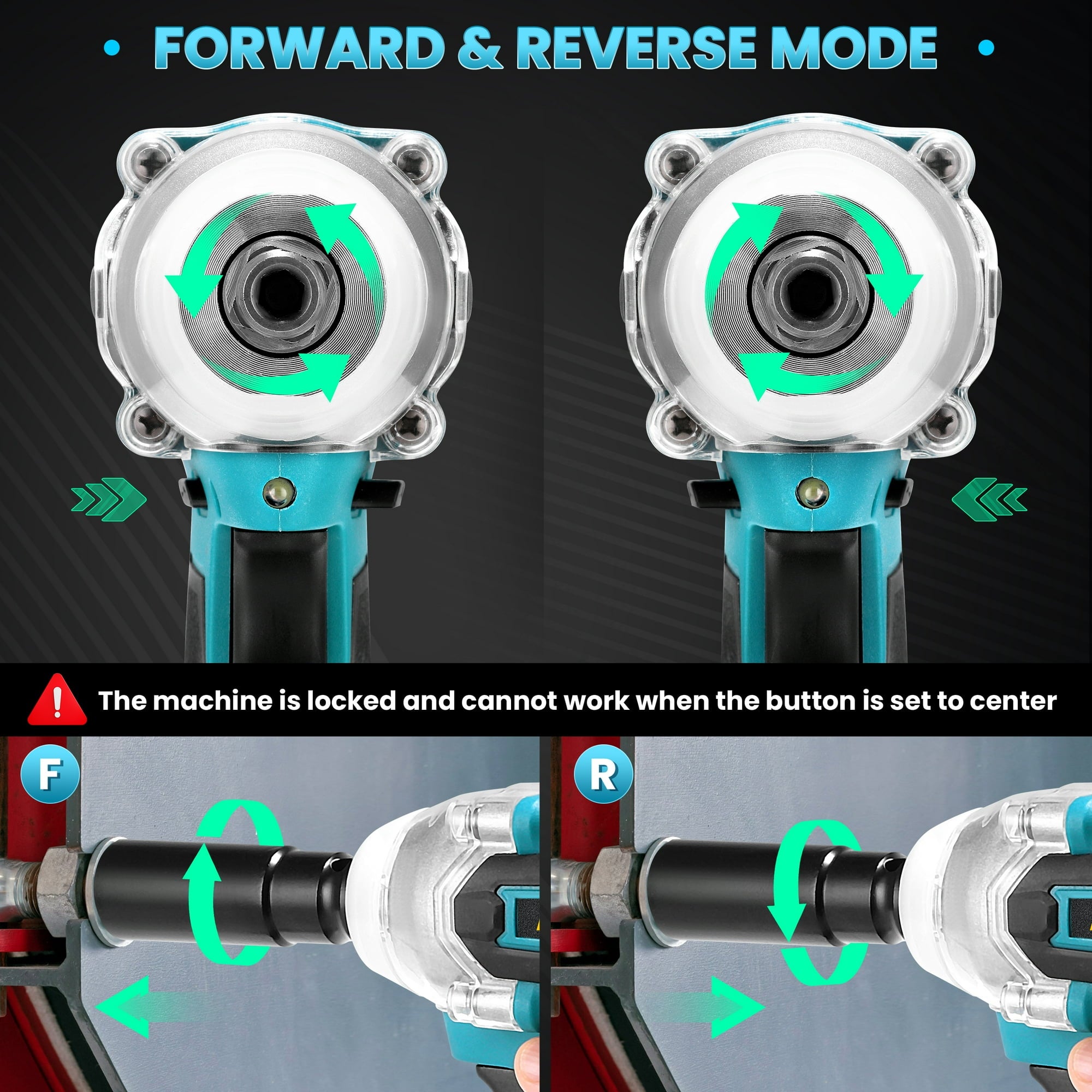 RELOIVE Cordless Impact Wrench 1/2", 553ft-lbs (750N.m) High Torque Impact Wrench with 2x 4.0Ah Batteries Brushless Motor Electric Impact Gun Impact Driver for Car Home