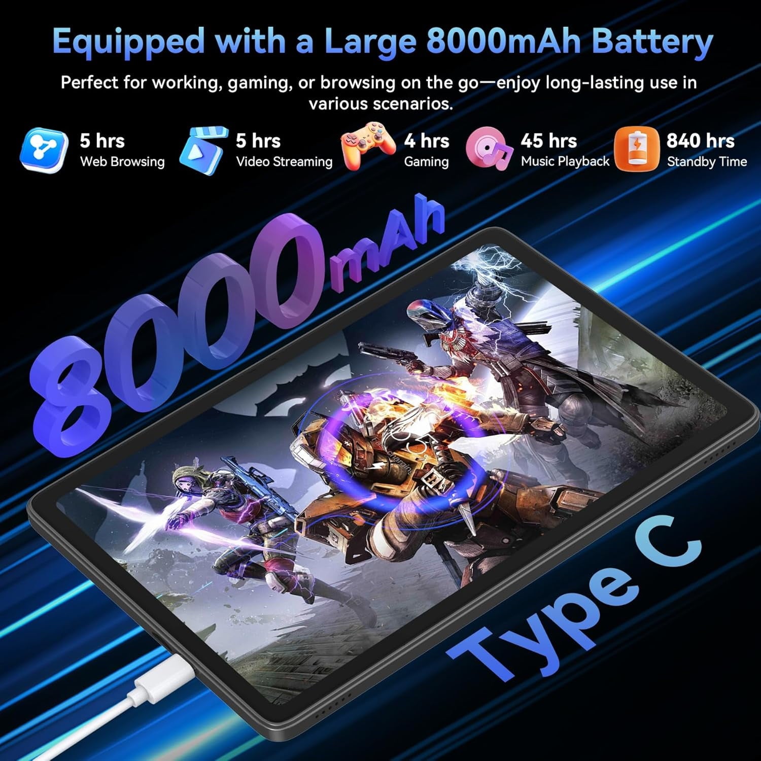 Tablet 2026 World's First Android 16 AI Tablet with Gemini AI, 11 Inch FHD Display, 24GB RAM 128GB ROM /2TB TF, T7250 CPU+13MP Camera, 8000mAh, Widevine L1, 2 in 1 Tablets with Keyboard Mouse Stylus