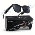 Bluetooth Glasses for Men & Women, AI Smart glasses Music Sunglasses with Open-Ear Speaker, Voice Control & HD Mic, UV400 Lens, 10H Playtime,Waterproof Music Glasses for Driving Travel Work, gifts