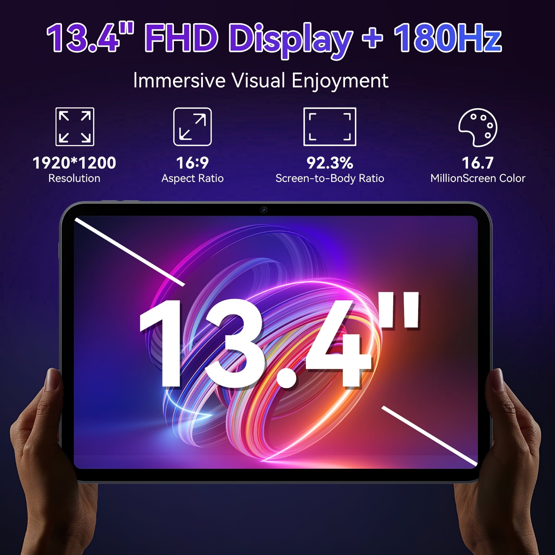 TABWEE Android 16 Tablets T60 Pro , 13.4 Inch IPS Display, 24GB RAM 256GB ROM /2TB TF, Gemini AI, T7280 Octa-Core+16MP Camera, 10000mAh, Widevine L1, 2 in 1 Tablets with Keyboard Mouse Stylus