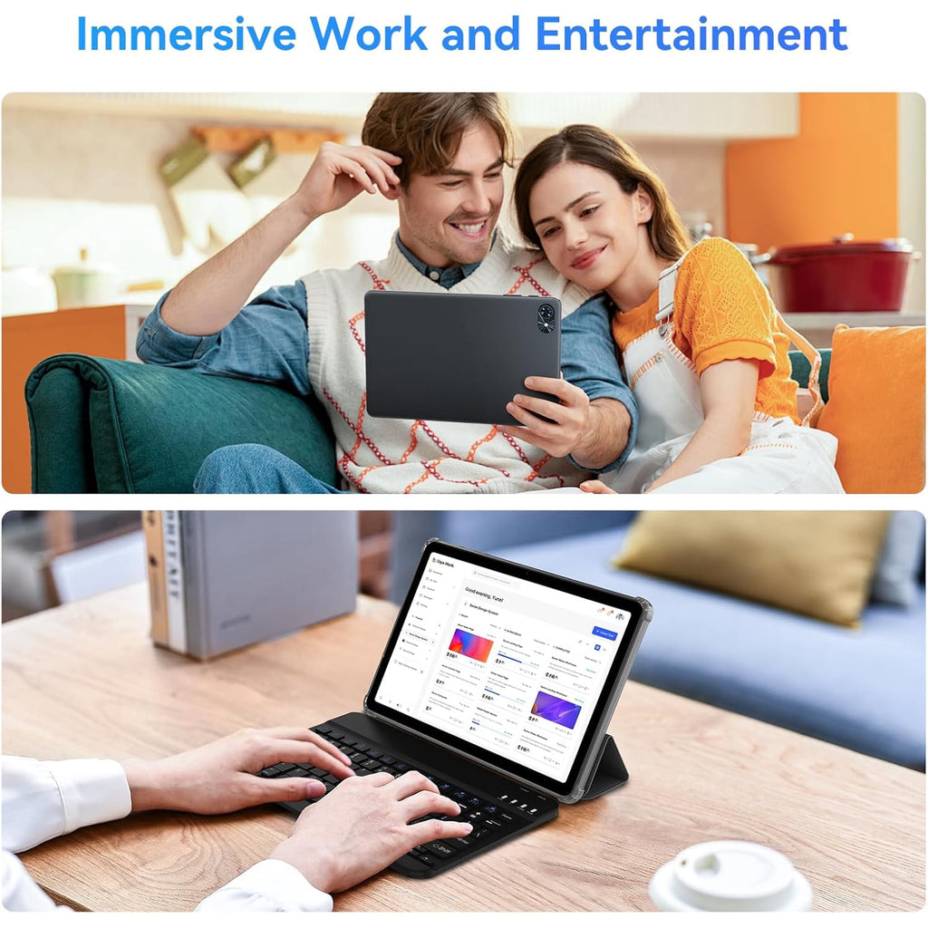 2026 Android 16 AI Tablets 10 Inch, Electronics Tablets with Keyboard, 18GB RAM 128GB ROM /2TB TF, Gemini AI 2 in 1 Tablet with Pen, 6000mAh, 1080P, BT5.0, GPS, OTG, Suitable for Study and Office