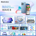 Blackview Unlocked Phones, Android 15 Smartphones 24GB+256GB/2TB, 4G Octa-Core, 13MP+8MP AI Camera 5000mAh/10W Cell Phone, 6.56" HD+, GPS/OTG, Fingerprint/Face ID Mobile Phones, Black